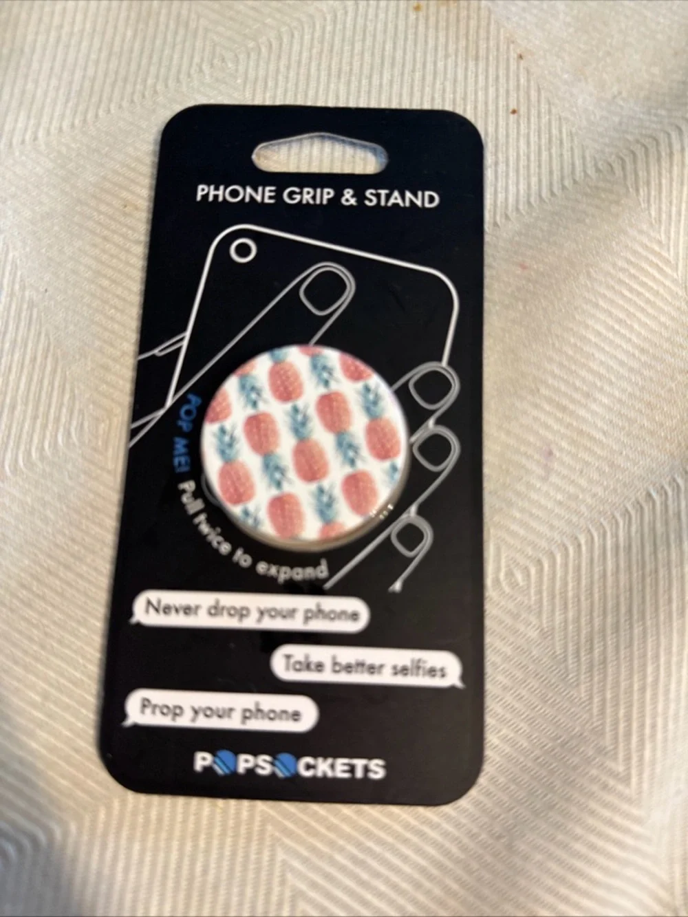 PopSocket Phone Grip & Stand - Pineapple Pattern Pink/Green